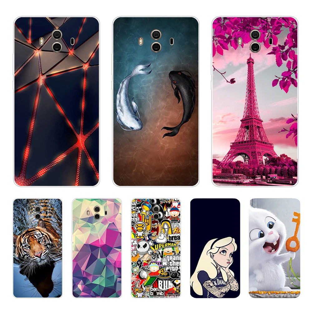 

soft TPU Case For Huawei Mate 10 lite Printing Drawing Silicone Phone Cases Cover For Huawei Mate 10 pro coque for mate 10 Cat