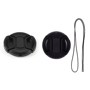 

2 Pcs Universal Center Pinch Front Lens Cap for DSLR Camera, 46mm & 49mm