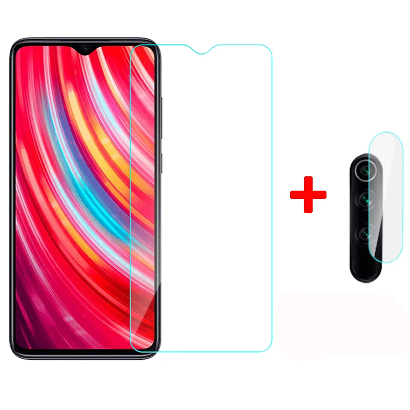 2 in 1 Glass 2 в 1 объектив камеры закаленное стекло для Redmi Note 8 Pro 8T защита экрана на Redmi Note 8 Note8 t 8Pro 8T защитное стекло 9H - Цвет: 2 in 1 Glass