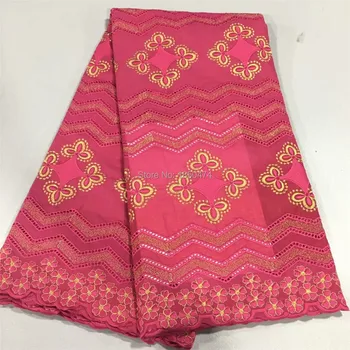 

Red Yellow Blue African 100% Cotton Lace Fabric Latest Swiss Voile Lace In Switzerland With Embroidery For Men Women Dress Party