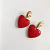 Vintage Big Red Heart Drop Earrings For Women 2022 New Personality Statement Earrings Black ► Photo 2/6