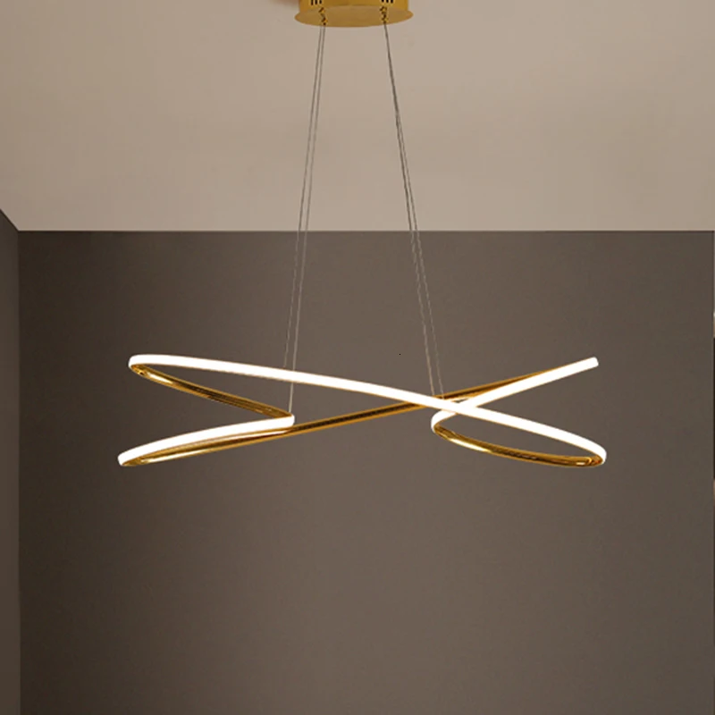 Позолоченная/хромированная светодиодная Люстра для столовой, спальни, кухни, длина 800/1000 мм, подвесной светильник, Современные светодиодные люстры