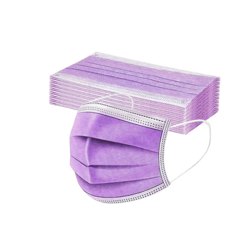 Pink Black Mask 20pcs Colorful Adult Disposable Face Mask 3ply Ear Loop Pm2.5 Protection Safety Cloth Face-shield Mascara