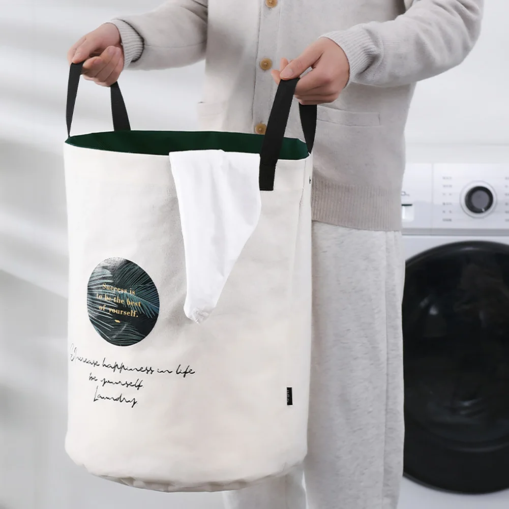 Корзина для белья с завязками для уборки с ручкой, практичный Органайзер складывающийся для одежды, домашнее хранилище корзина для ванной комнаты