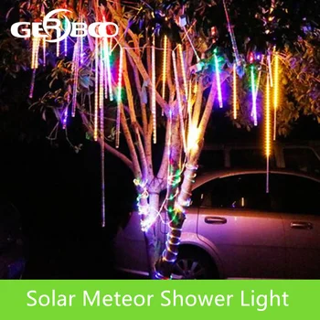 

New Year 30cm Solar Outdoor Meteor Shower Rain 10 Tubes LED String Lights Waterproof For Tree Christmas Wedding Party Decoration