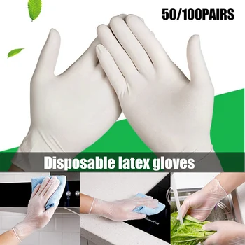 

50/ 100 pcs Transparent Disposable Gloves Latex Dishwashing/Kitchen/Medical /Work/Rubber/Garden/Food Safety Gloves Universal