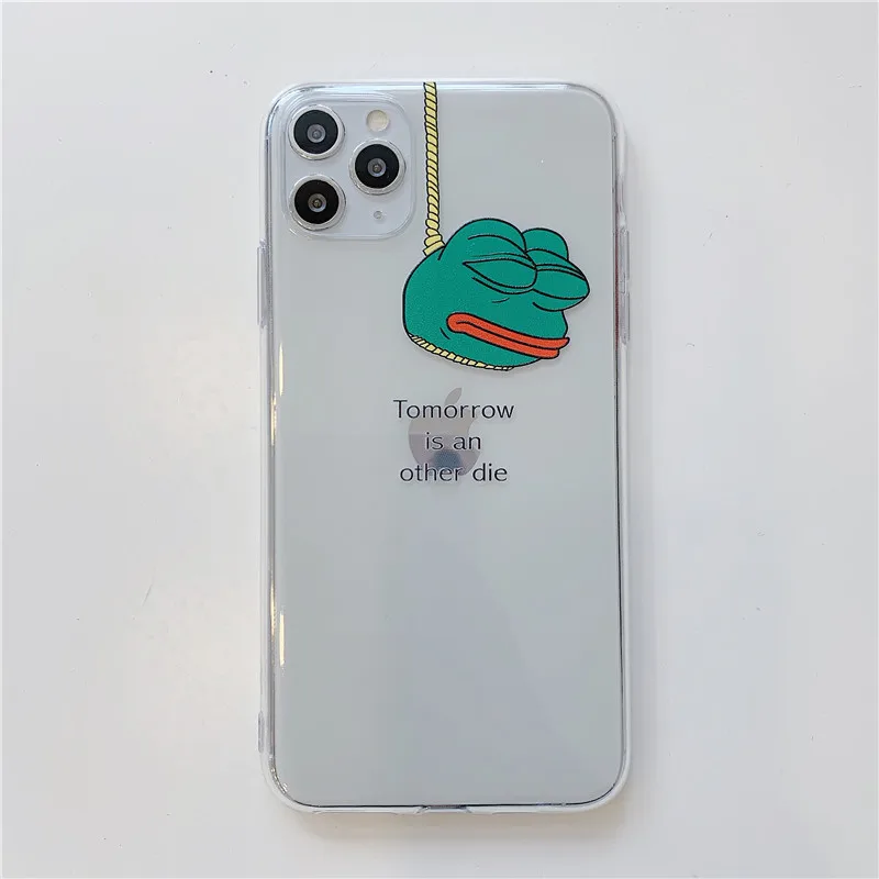Смешной Sad Frog pepe meme ТПУ Мягкий Прозрачный чехол для телефона для iPhone 11 Pro MAX X XS MAX 7 7plus 8 8Plus XR задняя крышка - Цвет: 2