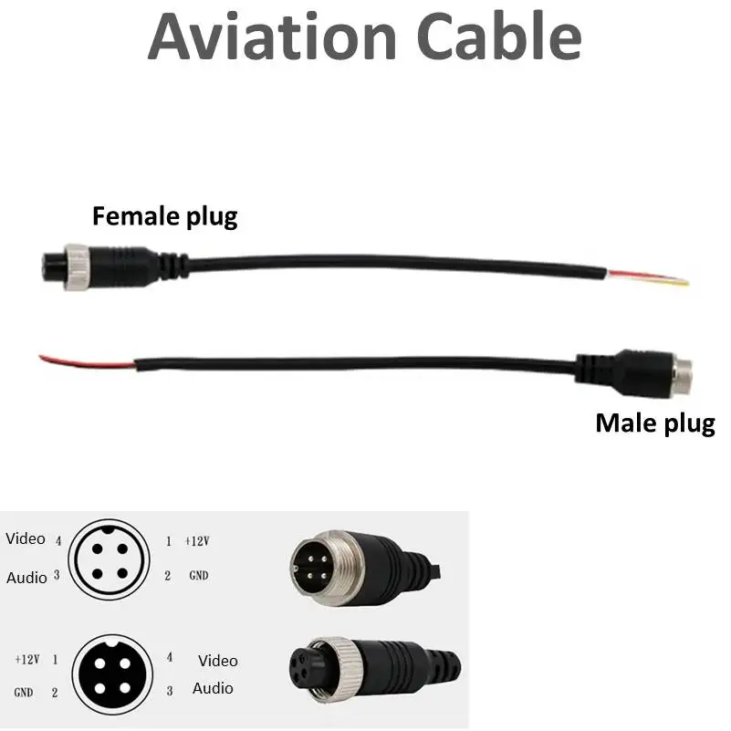 4pin авиационный сигнальный кабель штекер для автомобильной камеры видеорегистратор видео кабель Автомобильная передняя/задняя камера и CCTV монитор и сабвуфер