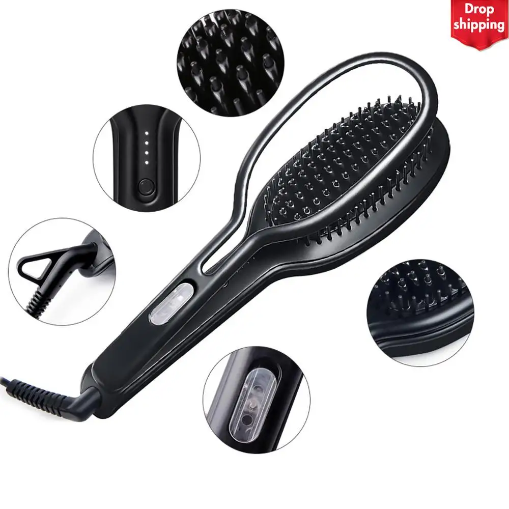 

2 in1 Hair Brush Fast Hair Straightener Comb Hair Electric Brush Comb Irons Auto Straight Hair Comb Free Shipping Dropshipping