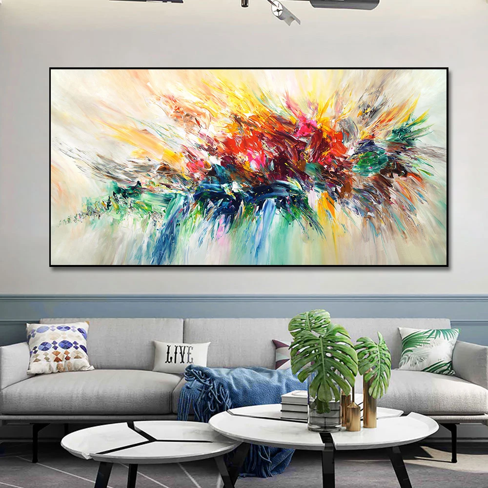 

Abstract Art Colorful Pictures Home Decorative Paintings Canvas Painting Flower Posters Wall Art Pictures For Living Room Decor