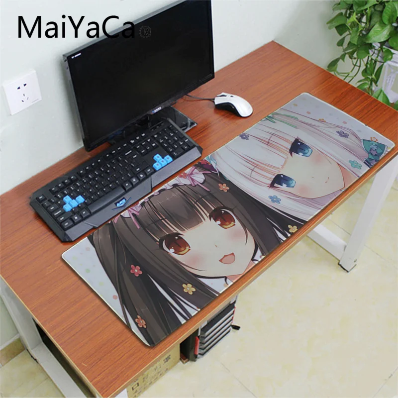 Lock Edge 30X70cm Maiyaca Chocola Nekopara игровой коврик для мыши анимация милые девушки горячие аниме игры узор так мило аниме девушки кошка стол из поликарбоната коврик - Цвет: Lock Edge 30X70cm