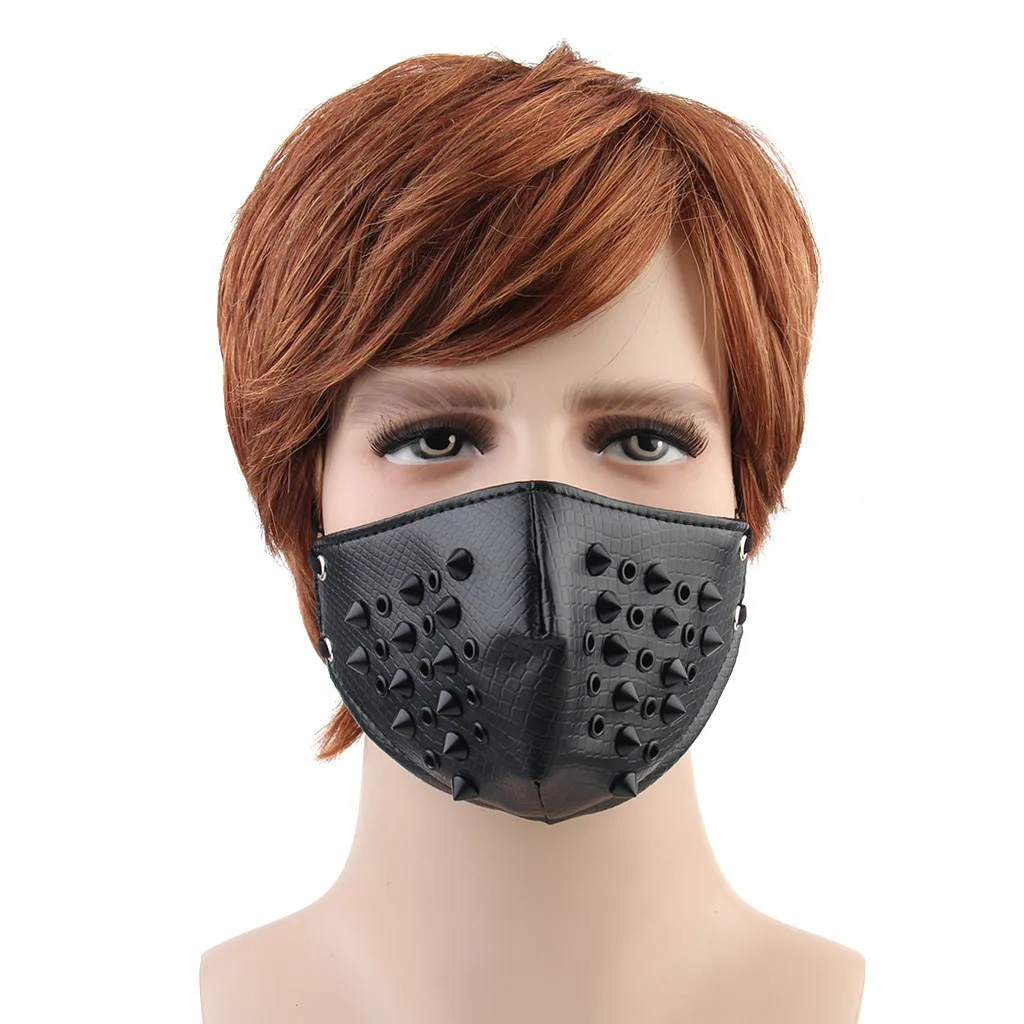 Панк Черный Унисекс мотоцикл панк Хэллоуин косплей стиль металлическая крутая маска kpop маска маски маска на рот маска для рта и лица