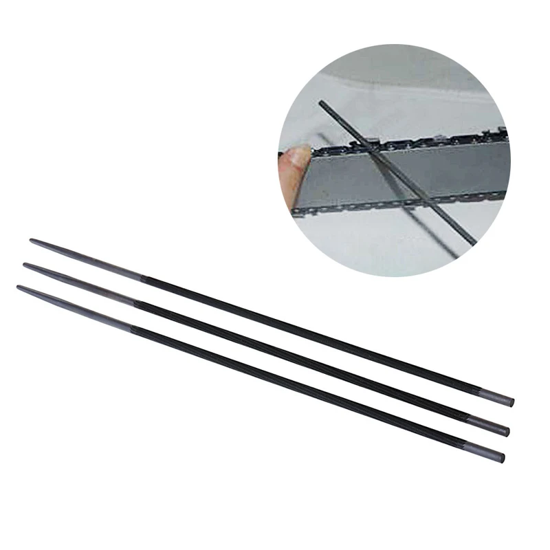 

3x Pro 4mm Round Chainsaw Saw Chain Files Filing Sharpener For Woodwork New