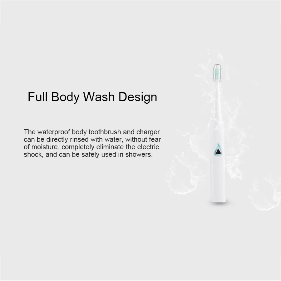 LAIKOU Electric Toothbrush Teeth Brush Dental Brush Sonic Wave Chip Toothbrush Head Replaceable Teeth Whitening Healthy battery