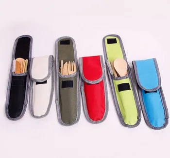 

DHL 100set Bamboo Tableware Sets Creative Bamboo Tableware Suits Fashion Eco Friendly Student Travel Utensil Sets