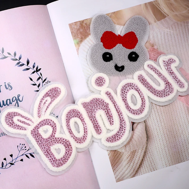 Нашивки с блестками для одежды для детей Bonjour ананас Швейные значки с вышивкой тканевые большие накладные Аппликации Наклейки на одежду для детей