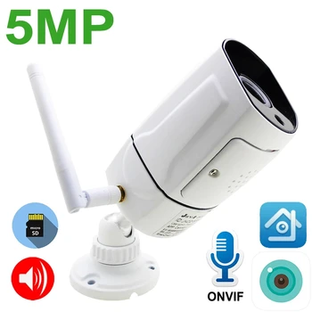 

5MP Camera IP Wifi Outdoor IR Night Vision ONVIF P2P Audio Video HD Wireless Video Surveillance SD Card slot Xmeye JIENUO