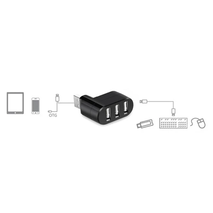 3-Порты и разъёмы USB 2,0 концентратор повернуть сплиттер Расширение Док-станция для usb-хаб для ПК Тетрадь QJY99