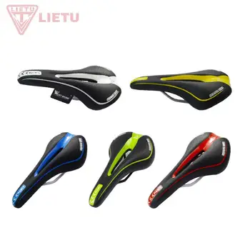 

LIETU 5 Colors Thicken Soft Bike Saddle with Hollow Design and Leather Surface for MTB / Road Bicycle