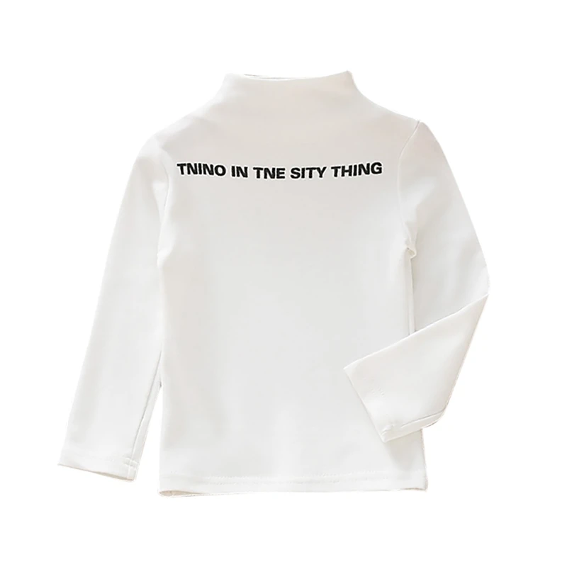 Зимние футболки для малышей, топы с длинными рукавами и буквенным принтом для мальчиков и девочек, Повседневная Блузка, новое поступление