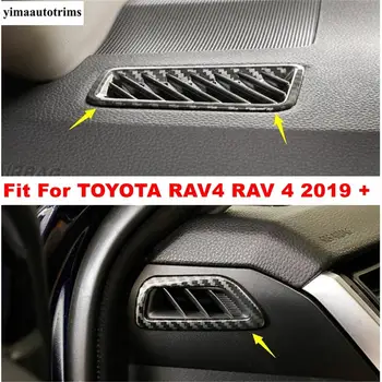 

Dashboard Side Air Conditioning AC Outlet Vent Frame Cover Trim Fit For TOYOTA RAV4 RAV 4 XA50 2019 2020 ABS Carbon Fiber Look