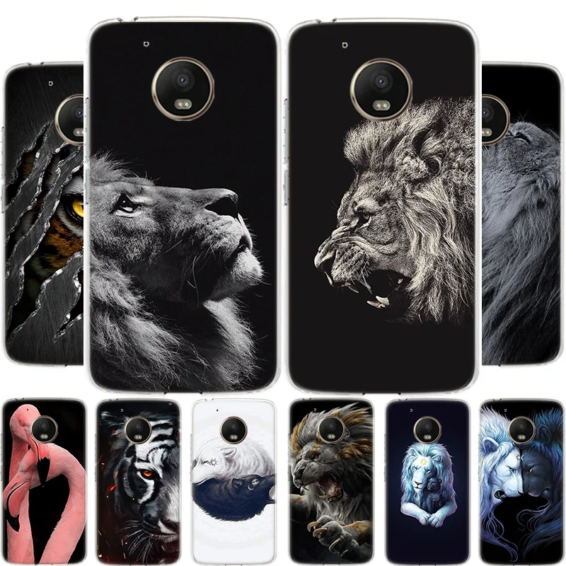 

Animal Lion Wolf Phone Case For Motoralo Moto G8 G7 G6 G5 E6 E5 E4 S PLUS PLAY POWER OneMacro Cover Coque soft Silicone TPU