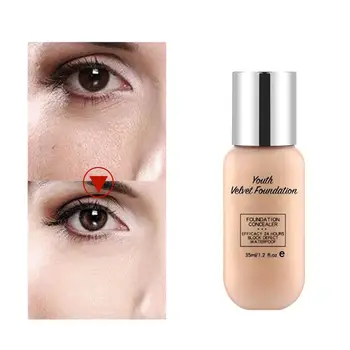 

Full Cover Liquid Foundation Cream Moisturizing Smooth with Nourishing Ingredients Whiten Hydrating Base Make Up Cream Makeup