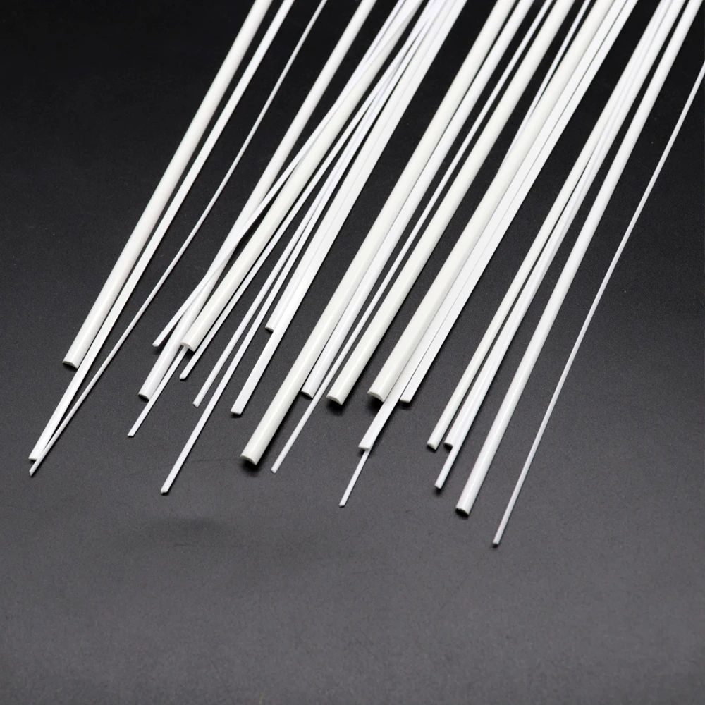 Dia 1-4mm Half Round Rod Model ABS Plastic Stick For Diy Architecture Building Scene Materials Diorama Accessory 15pcs 3
