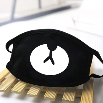 

Mens/Women Simple Cartoon Expression Printing Masks Anti-Dust Breathable Masks Washable Mask Skin-friendly Solid Black Masks