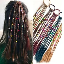 

3PCS Korean Style Children Rubber Bands Wig Braids Multi-color Kids Elastics Hair Rope Girl Cute Hair Accessories