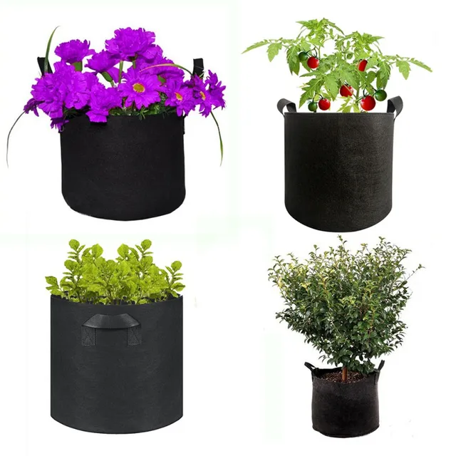 Tartós, Nem Szőtt Vastag Növény Termesztési Táska Hordozható Egyszerű Növényi Tartály Fekete Kültéri Kerti Készletek Zöldségek/Virág/Növény Forró - Image 4