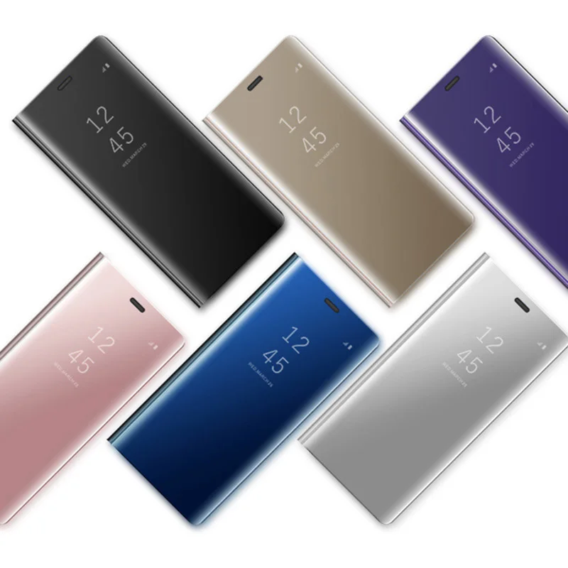 Умный зеркальный флип чехол с подставкой для телефона Samsung Galaxy S6 Edge Plus S7 S8 S9 S11 S101 S10