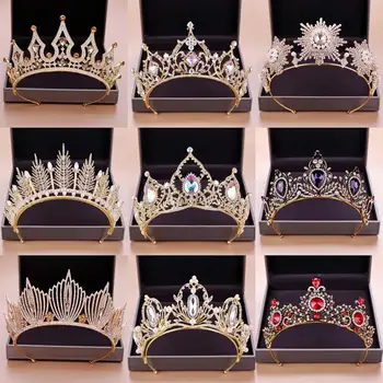

Wedding Hair Accessories Crystal Tiara For Brides Crown Gold Head Piece Bridal Hair Accessories Crystal Crowns Queen Diadem