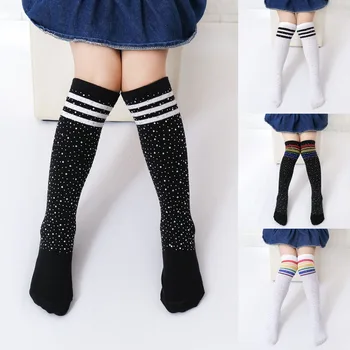 

Hot Selling Children Girls Kids Diamond Over Knee High Long Socks Leg Warm One Size