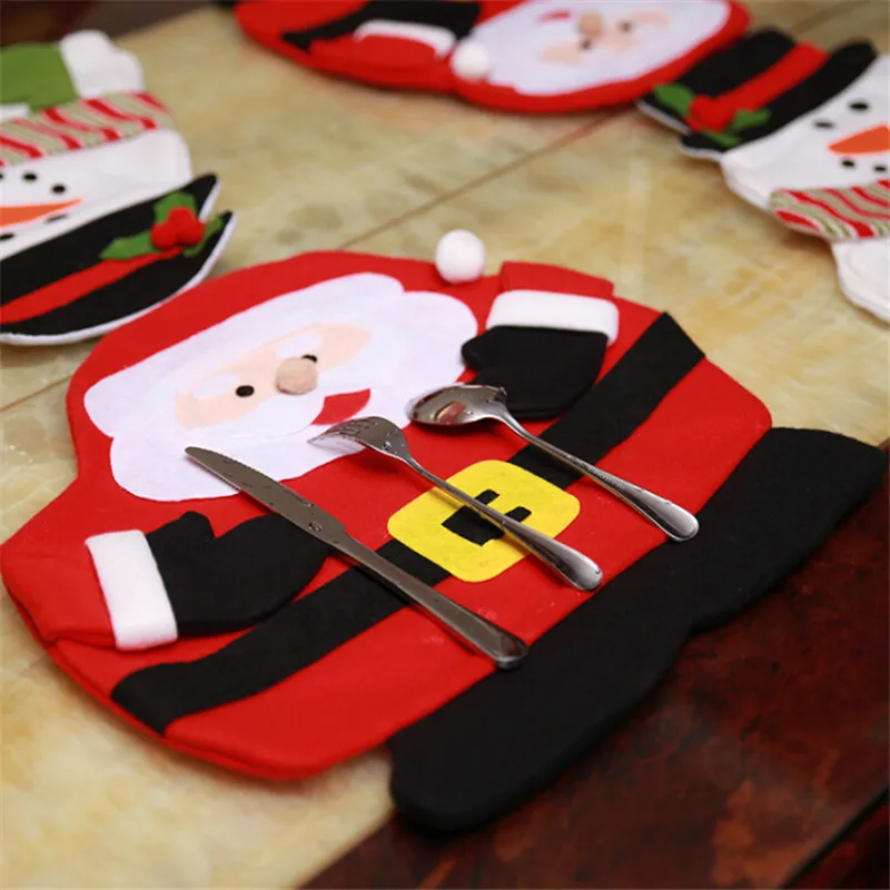 

2019 Christmas Solid Cartoon Shape Santa Claus Snowman Placemat + Napkin Place Mat placemat Dinner Table Decoration