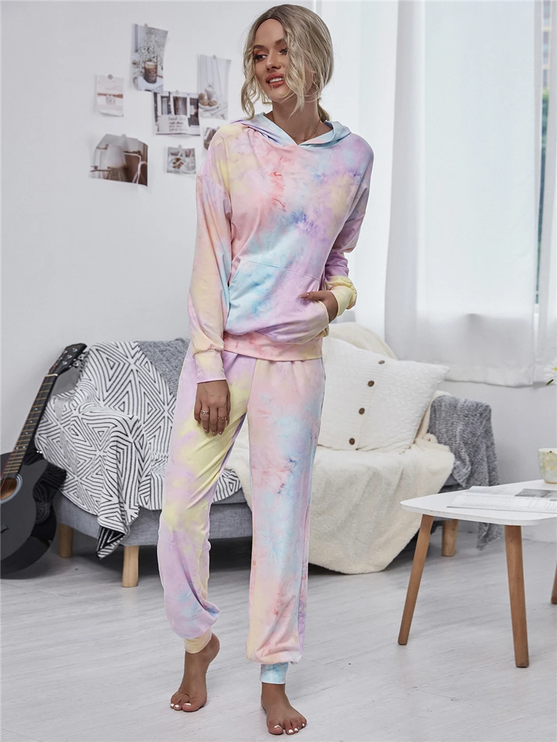 Cute Pink Tie Dye Hoodie and Sweatpants 