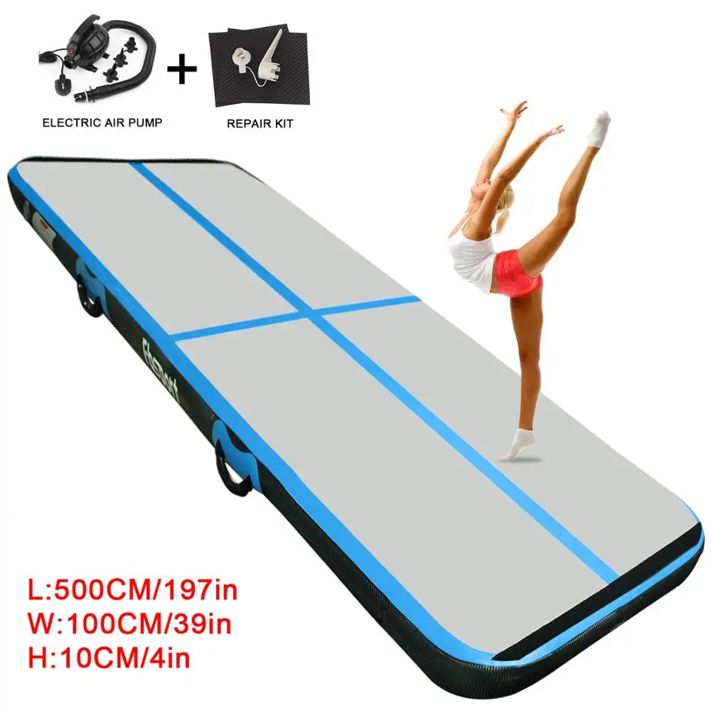 

5m*1m*0.2m Inflatable Air Track Brushed Tumbling mat Gymnastics airtrack for Practice Gymnastics,Tumbling,Parkour, Home Floor