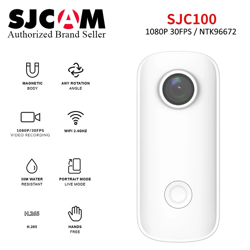 

Original sjcam c100 Thumb Camera 2.4GHz WiFi 1080P 30FPS H.265 12MP NTK96672 With Waterproof Case Action Sport DV Camcorder