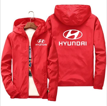 

Motorcycle Hyundai Car Logo Print Jacket Windproof Jacket Mobike Riding Hooded Suit Windbreaker Sweatshirts Racing zipper Coat