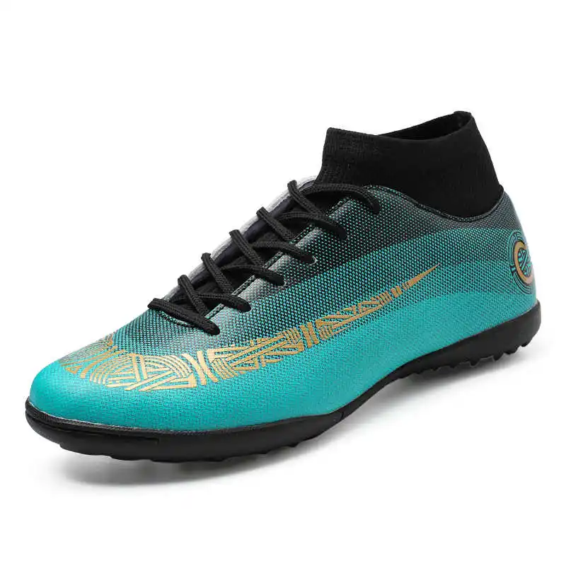 green boot turf Футбольные бутсы Крытый газон Futsal кроссовки TF& Длинные шипы Мужская обувь футбольные бутсы оригинальные футбольные спортивные ботинки для женщин и мужчин - Цвет: green boot turf