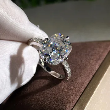 

New Fashion Luxury Bridal Wedding Rings for Women 925 Sterling Silver Big Zircon Stone Promise Ring Birthday Gift Fine Jewelry