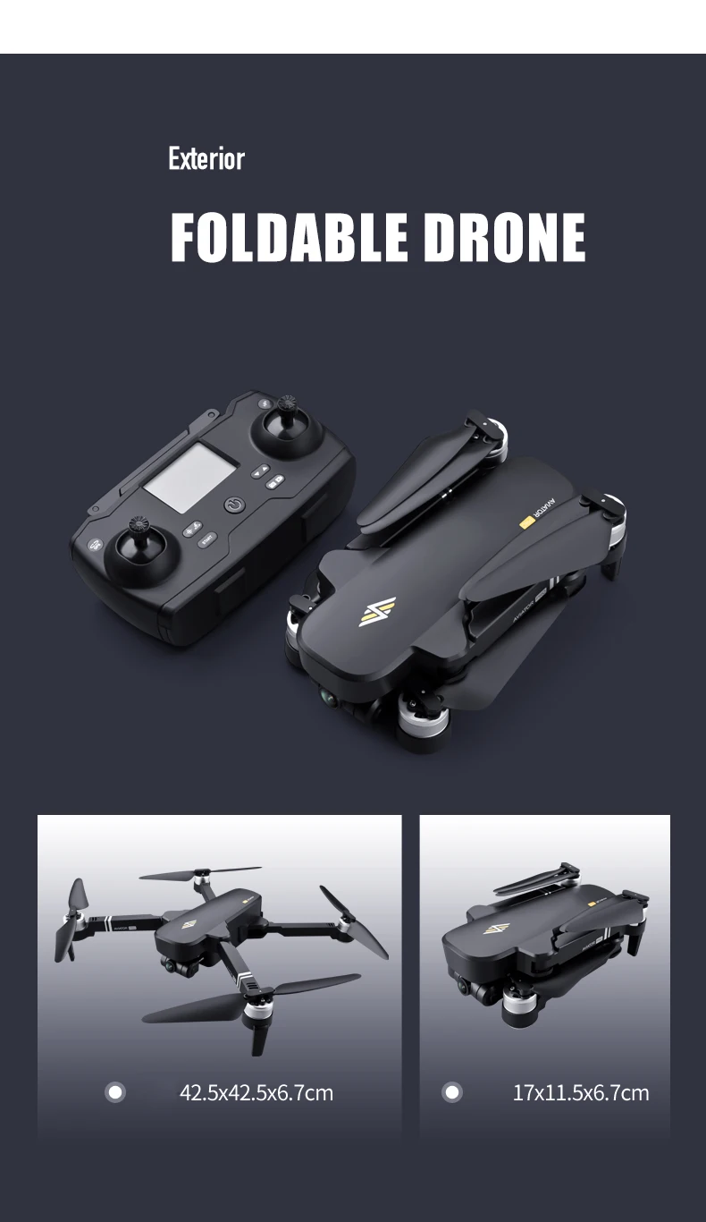 8811 Pro Drone, Exterior FOLDABLE DRONE 42.5x42.5x6.7cm 17xl