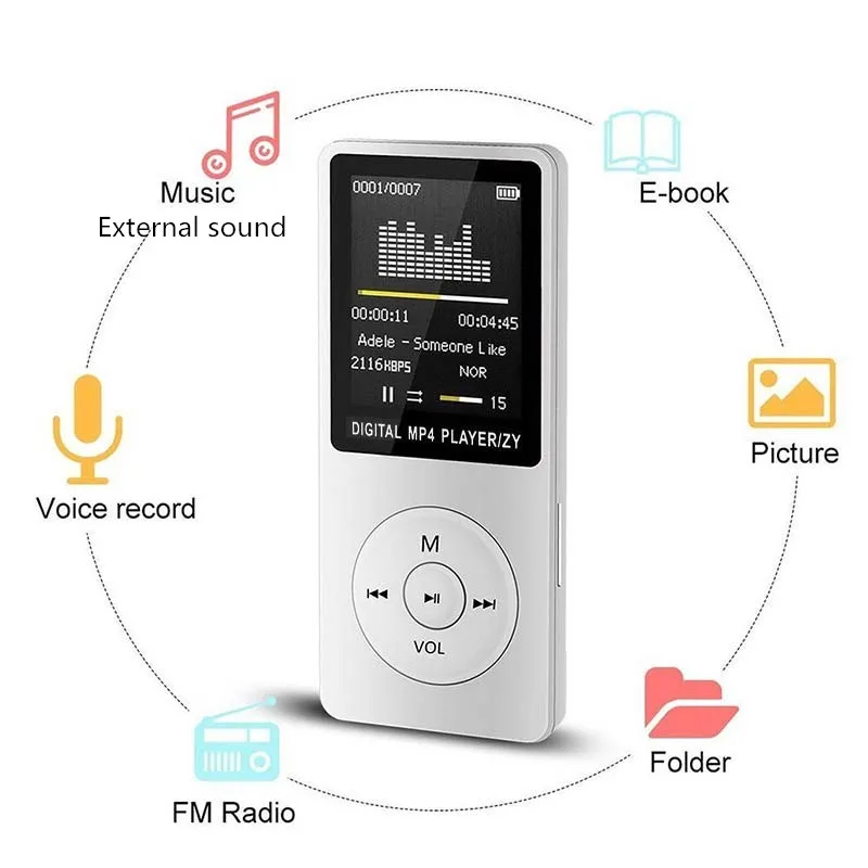 1.8inch Display Screen MP3 player Voice Recorder FM radio video for TF Card External sound Music Playing with Speaker | Электроника