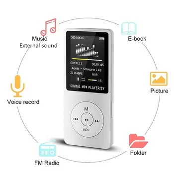 

1.8inch Display Screen MP3 player Voice Recorder FM radio video player for TF Card External sound Music Playing with Speaker