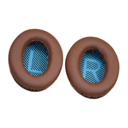 Premium Replacement Earpads Cushion for Over-Ear Headphones - High-Quality Protein Leather (Brown Blue mat LR)