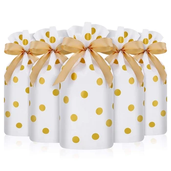 

50 Packs Treat Bags with Drawstring Candy Bags, Plastic Favor Bag Drawstring Cookie Bags for Christmas Wedding Party Birthday En