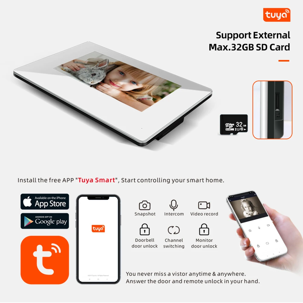 Рисунок 3 - Jeatone 7-дюймовый монитор PoE для серии 87 SIP IP