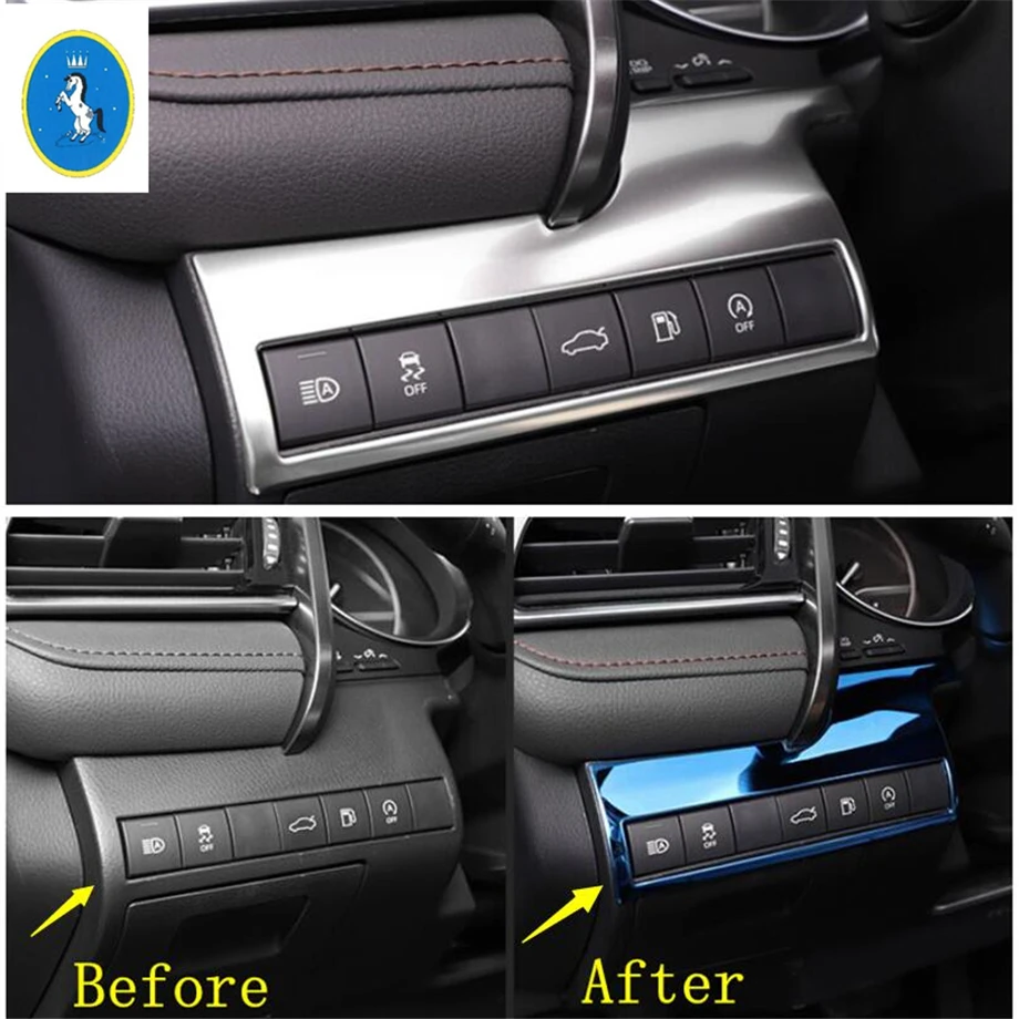 

Yimaautotrims Auto Accessory Head Lights Lamp & Tailgate Trunk Box Door Switch Button Cover Trim Fit For Toyota Camry 2018 2019