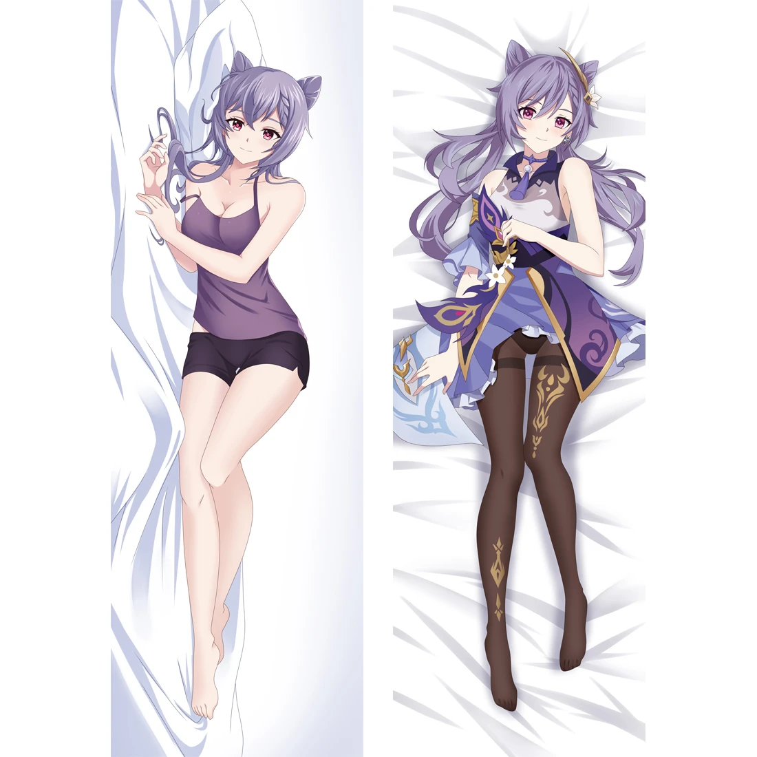 Keqing Genshin Impact Dakimakura Anime Body Pillow Case Custom Soft