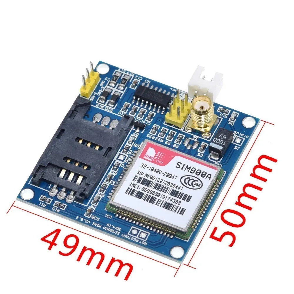 alimentazione 5-18V antenna GSM Scheda di sviluppo SMS SIM900A modulo di comunicazione con microcomputer a chip singolo 51 / STM32 / MP430 per Arduino 
